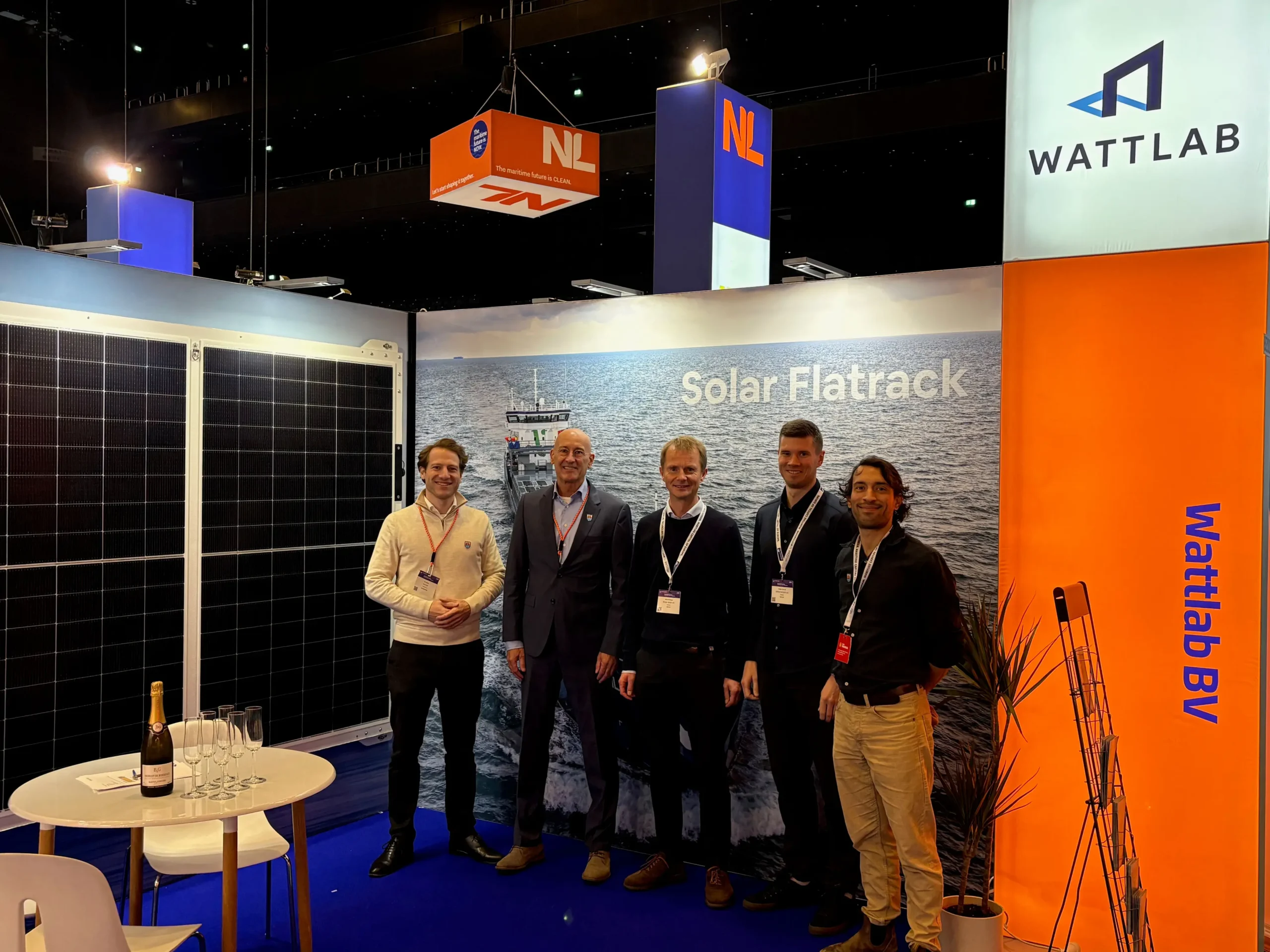 Bo Salet and David Kester of Wattlab with Solar Flatrack panels