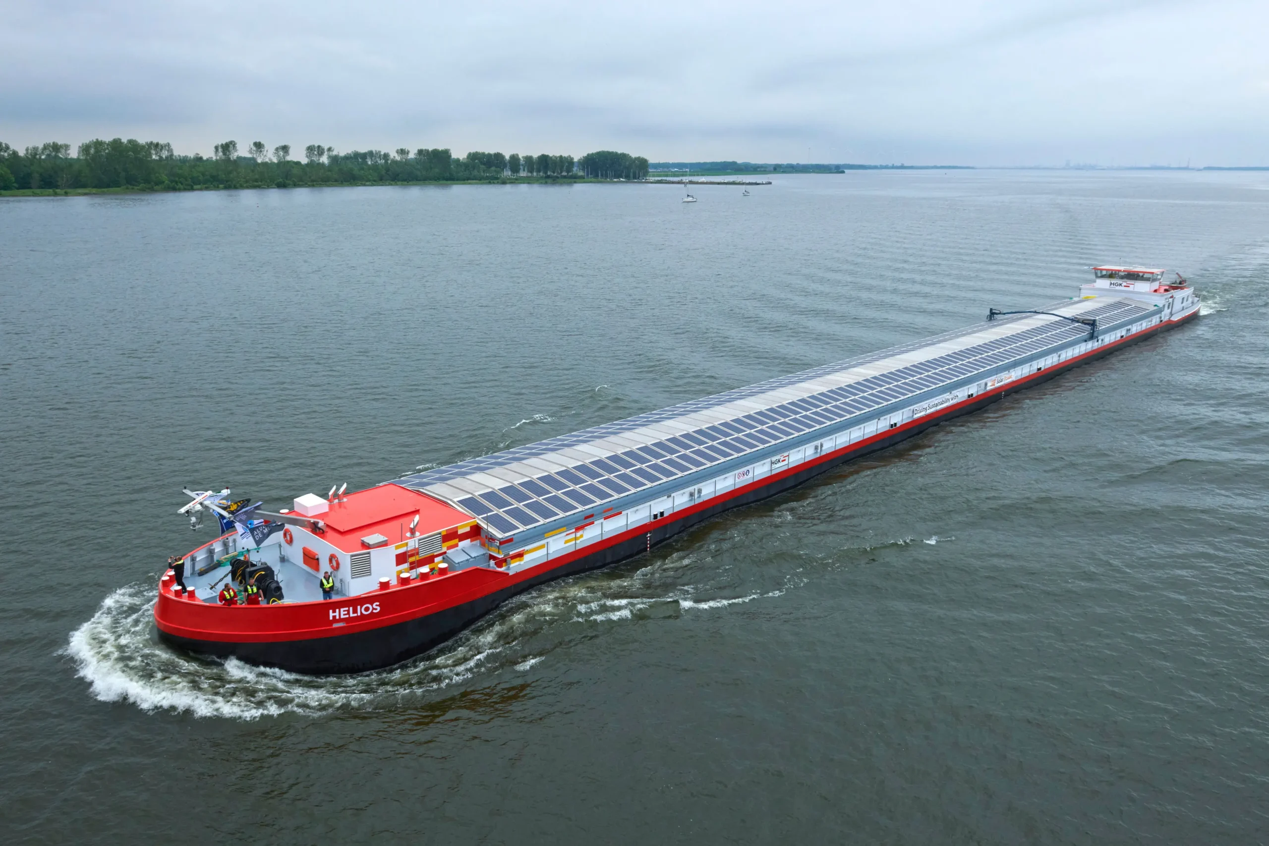 MS Helios with the largest inland vessel solar installation in the world